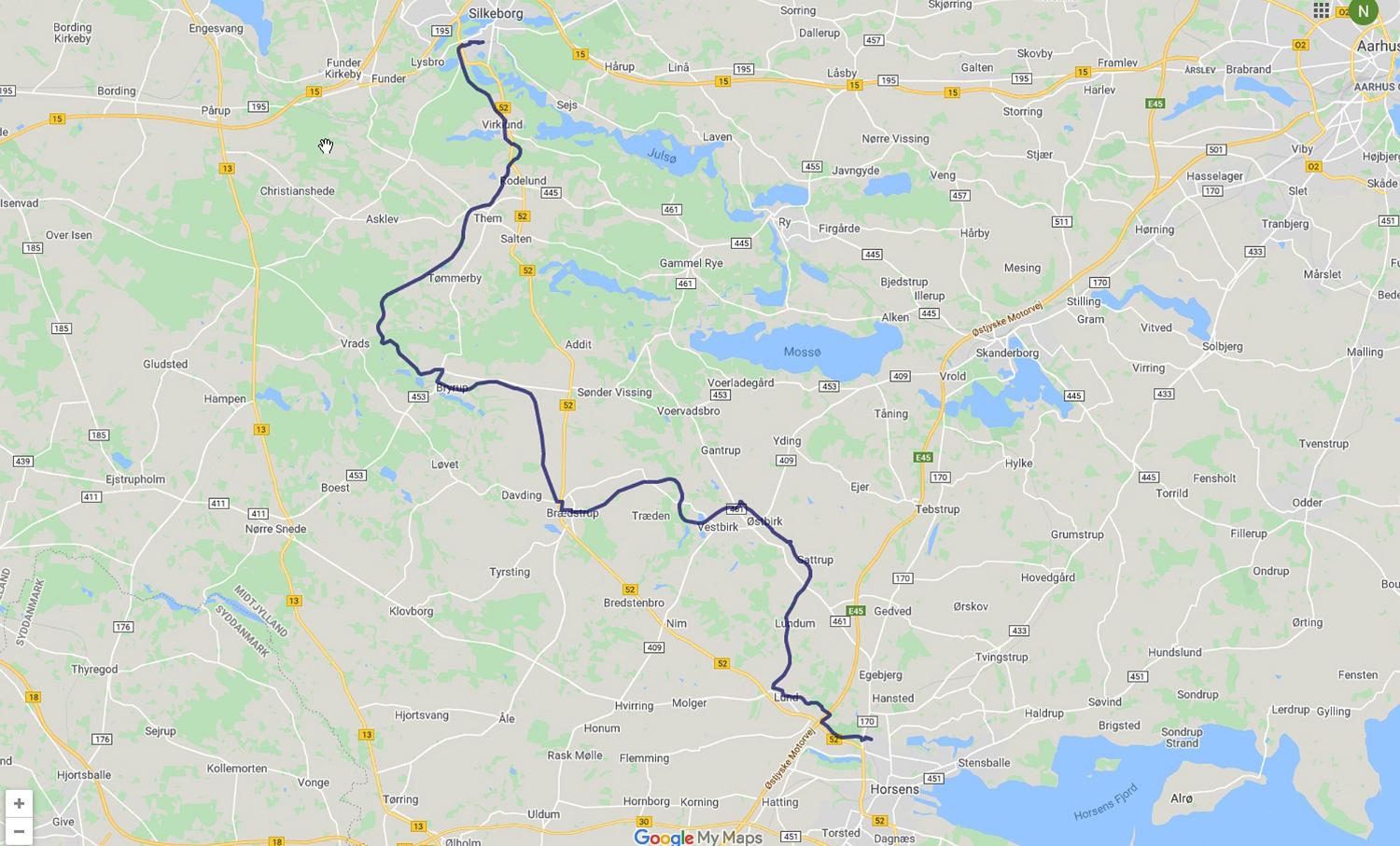horsens silkeborg kort